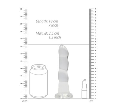 Dildo białe spiralne z mocną przyssawką 18 cm